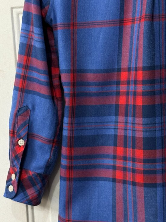 Vineyard Vines Womens Sz 4 (S) Flannel Shirt Blue/Red Plaid Pocket - Picture 7 of 9